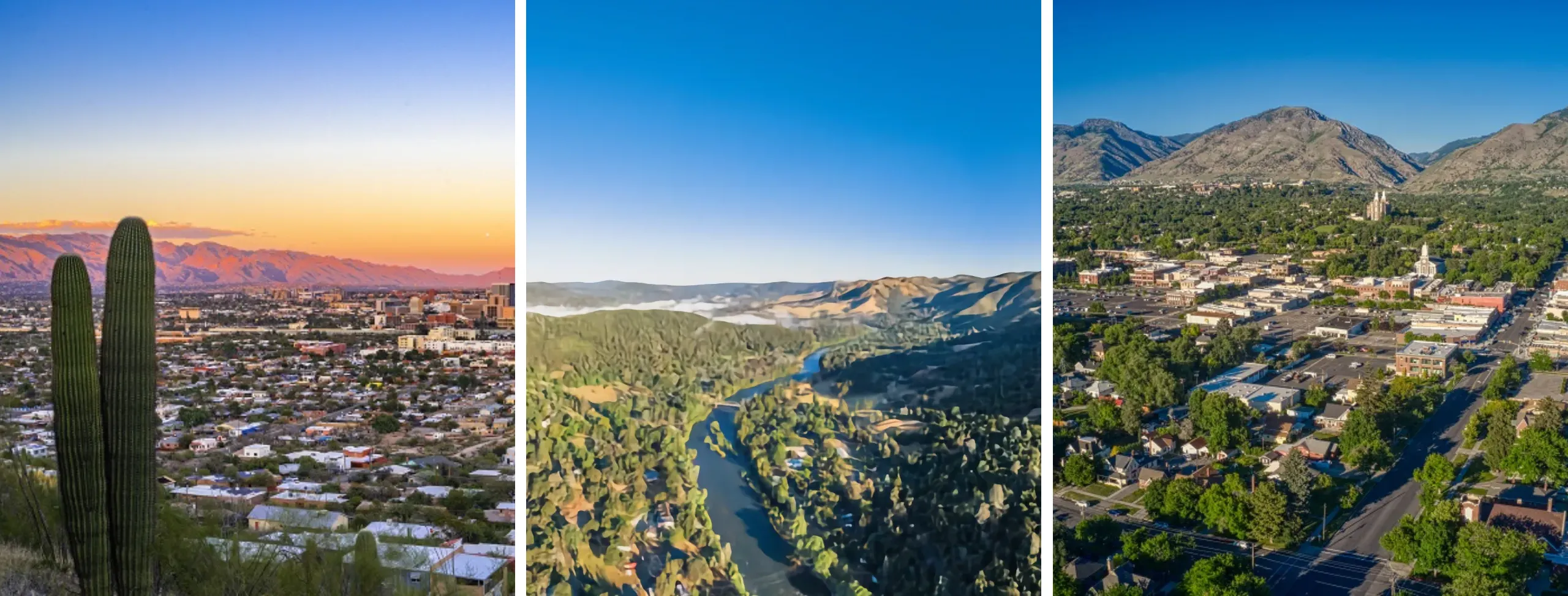 Tucson, Placerville, Logan. three new office locations in December 2023. Panorama images