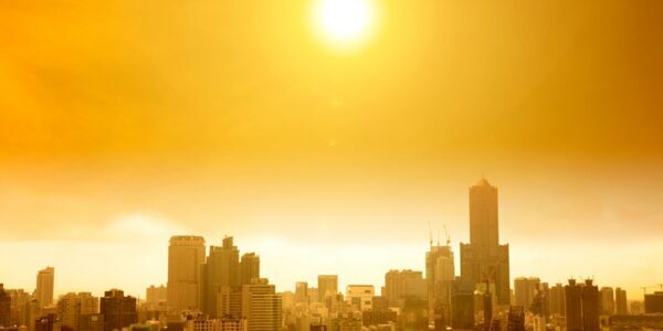 City effected by the urban heat island effect
