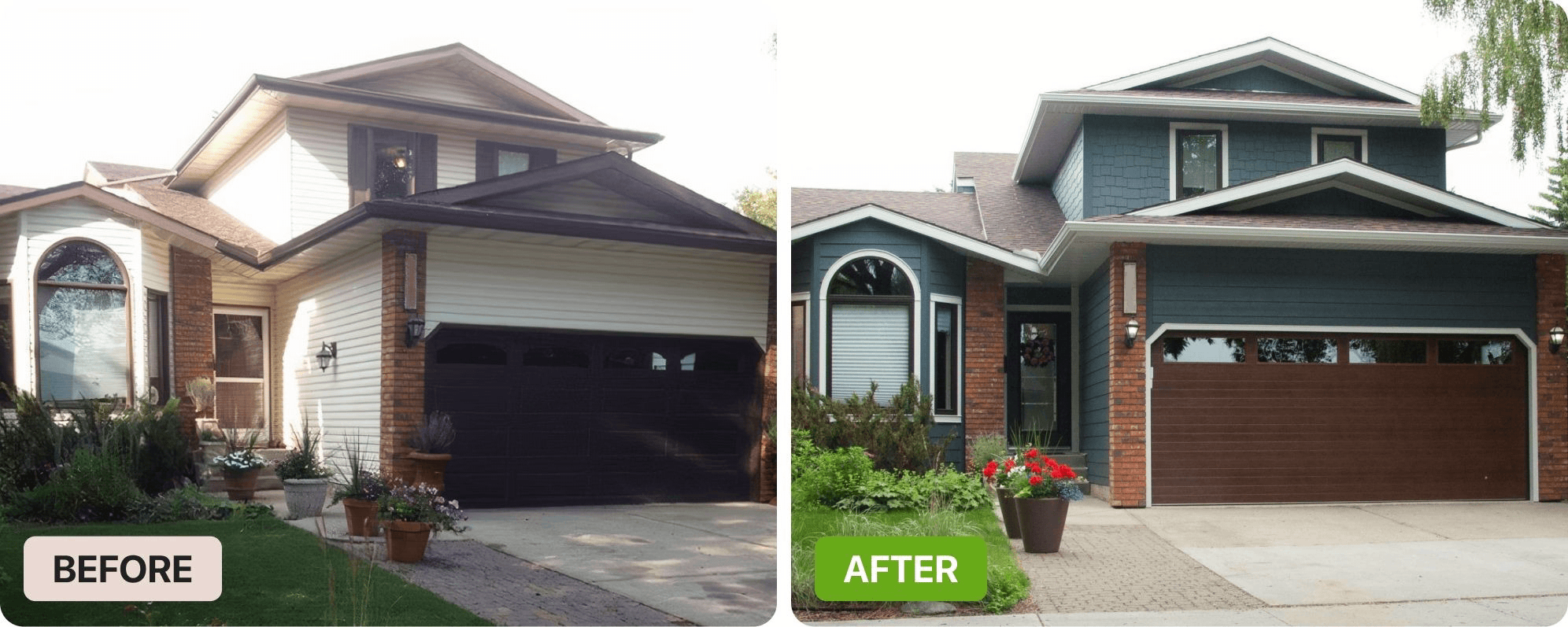 Before and after project photo