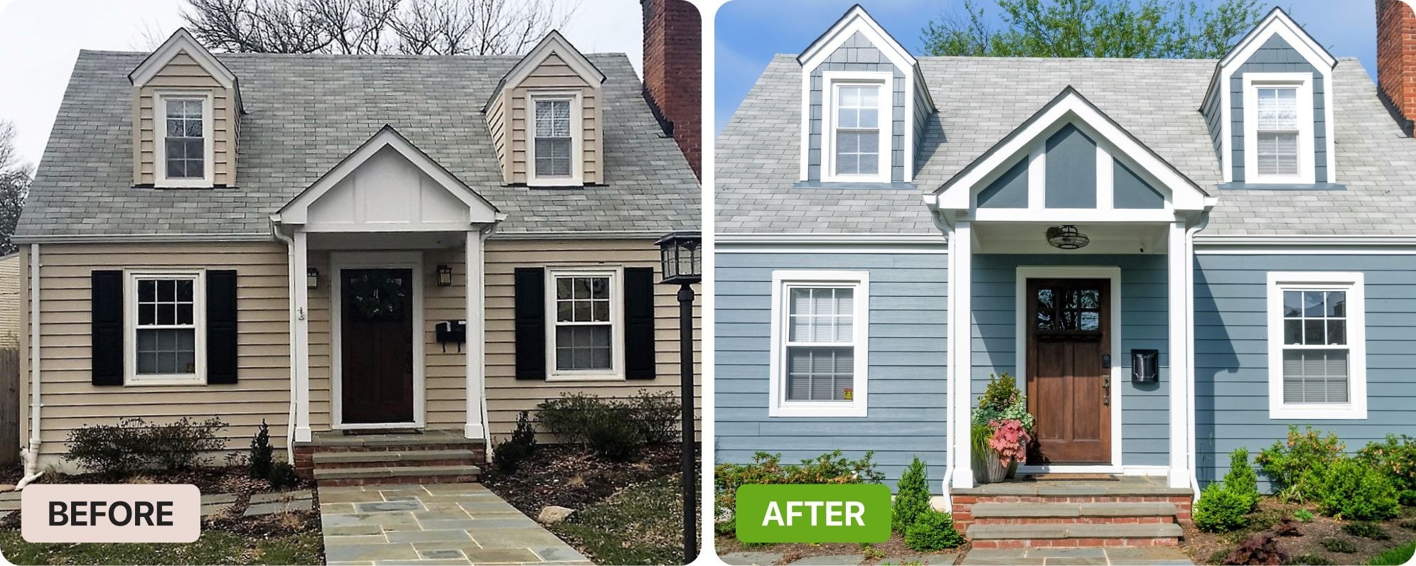 Before and after project photo