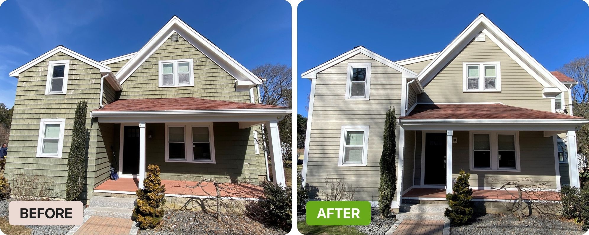 Before and after project photo