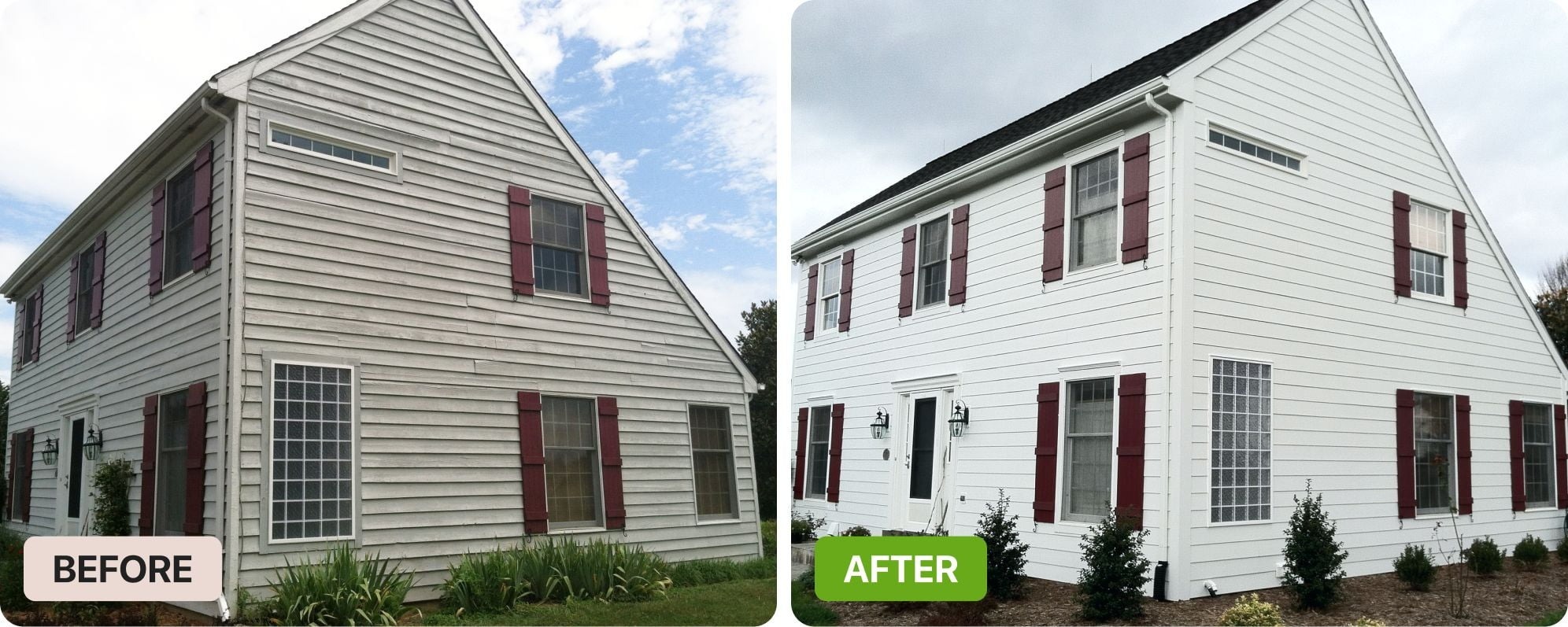 Before and after project photo