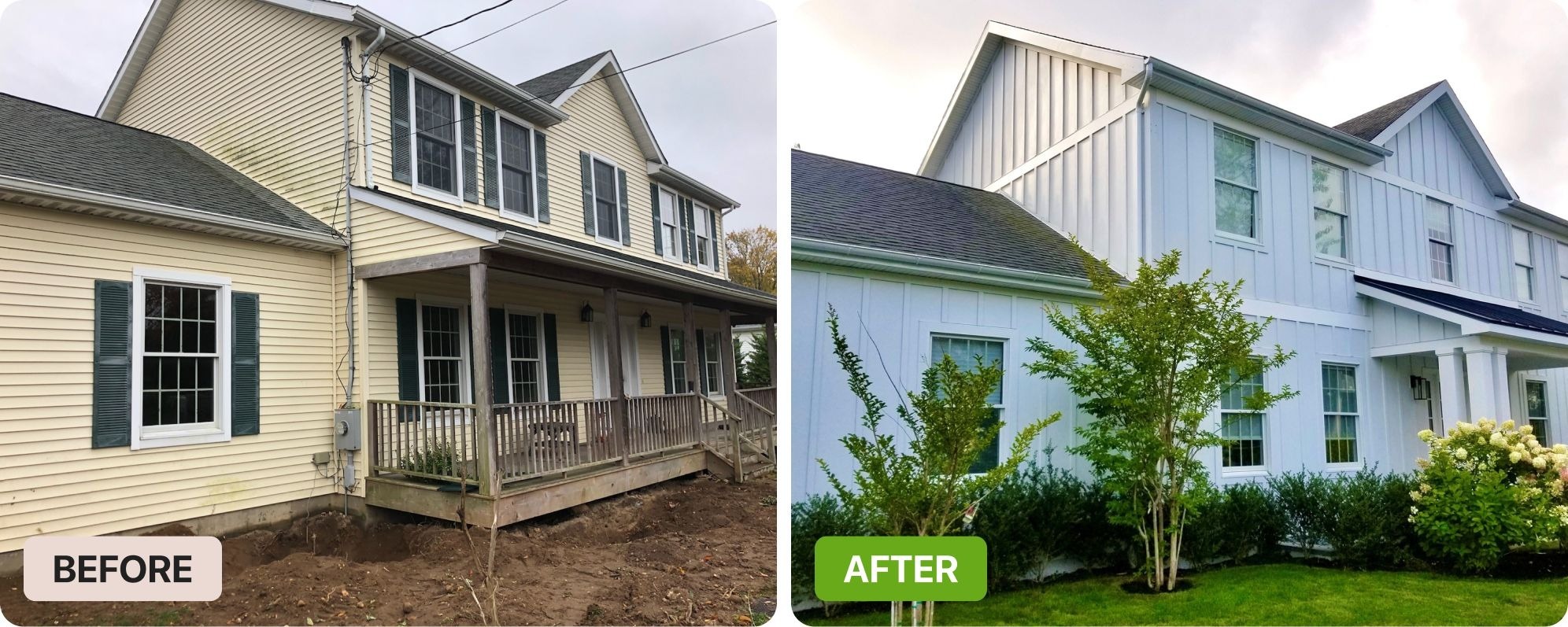 Before and after project photo
