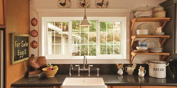 Kitchen window letting in natural light