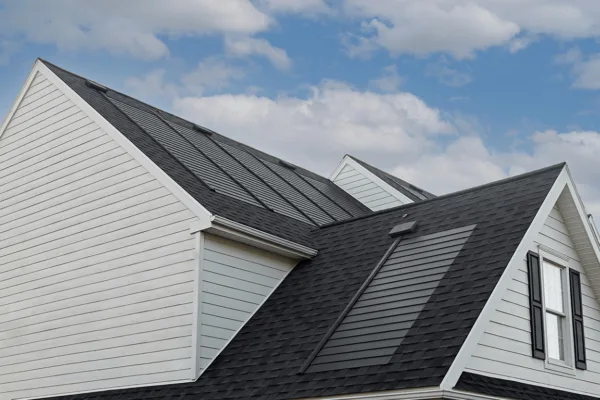 Roof with GAF's TImberline Solar Shingles