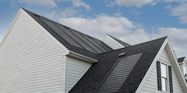 Roof with GAF's TImberline Solar Shingles