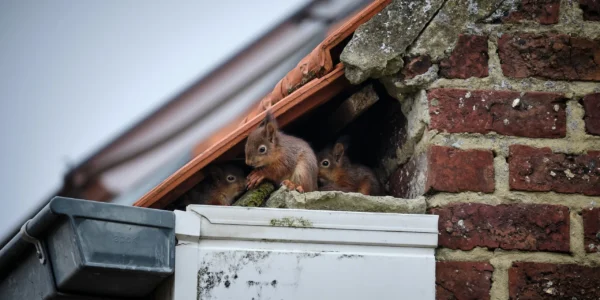 squirrels inside a roof