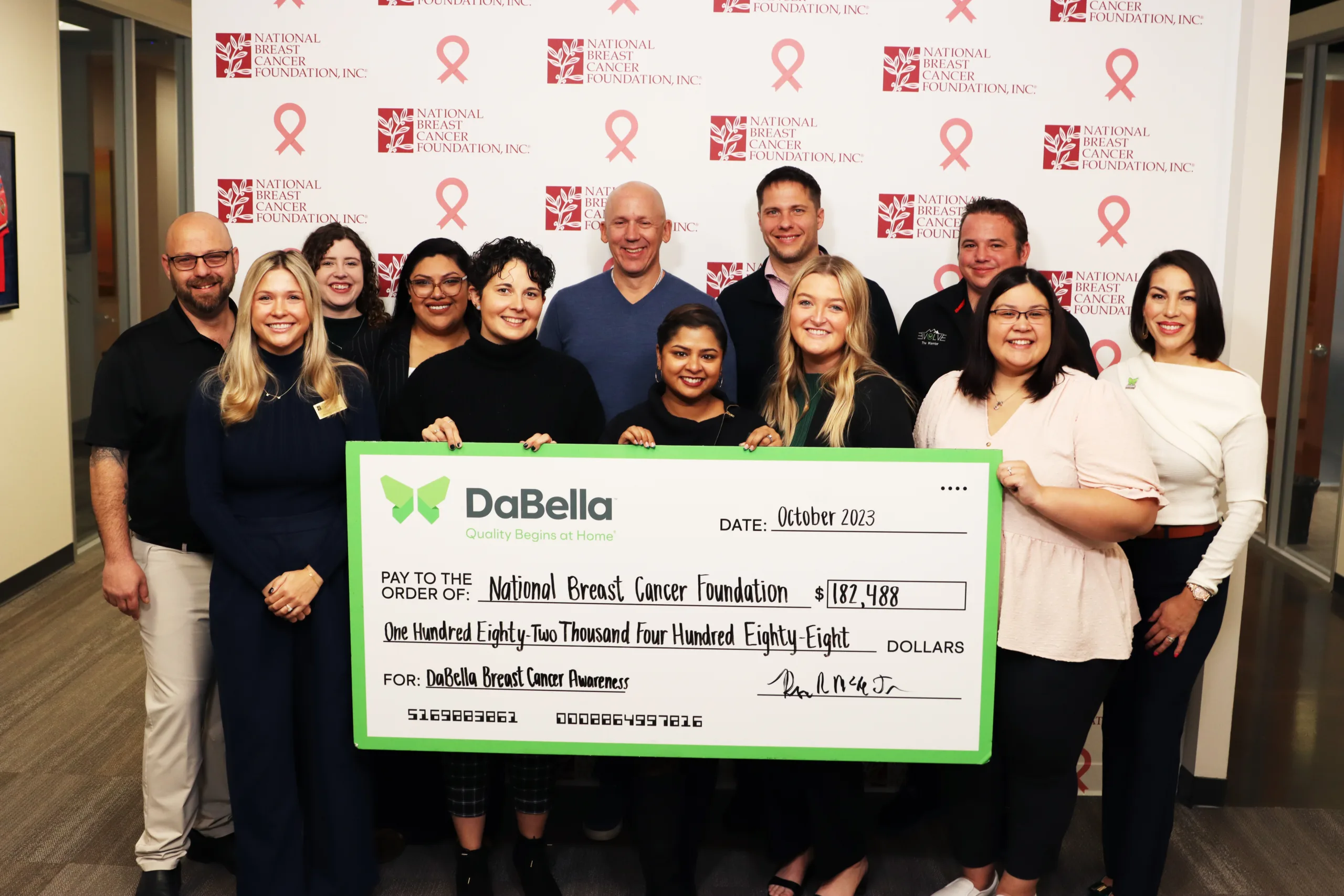 DaBella donating $182,488 to the National Breast Cancer Foundation