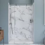 Sentrel Bath Systems Walk-in Shower in Calacatta White