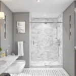 Sentrel White Pearl Royale SimTile Walk-in Shower