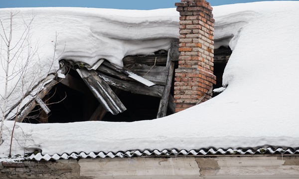 Too much snow load caused a roof to collapse.