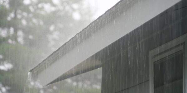 close up on storm rain on the roof